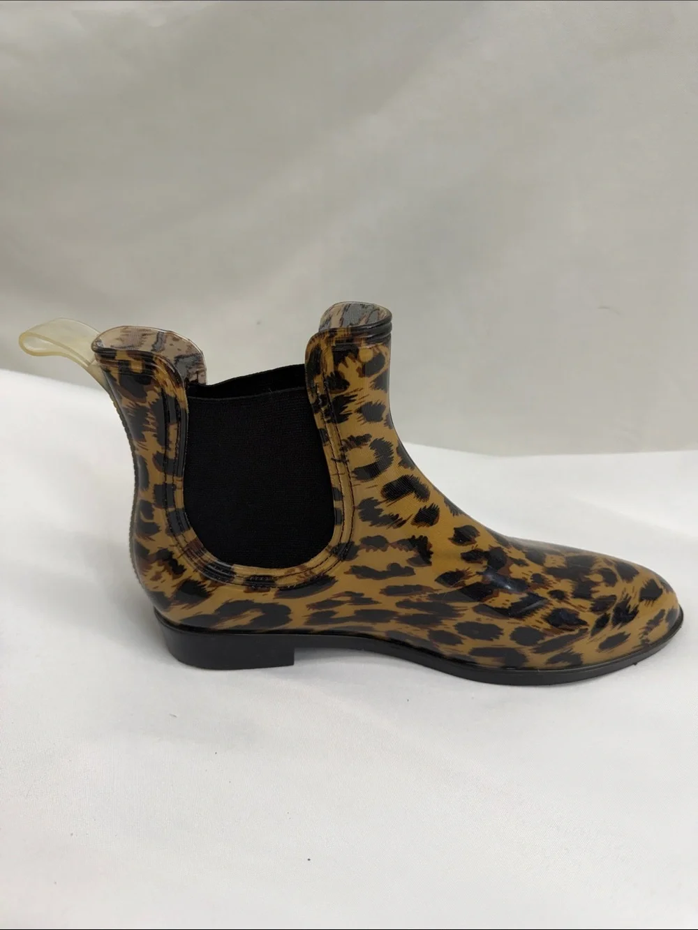 Leopard Print Chelsea Rain Boots - Women's Brown/Black